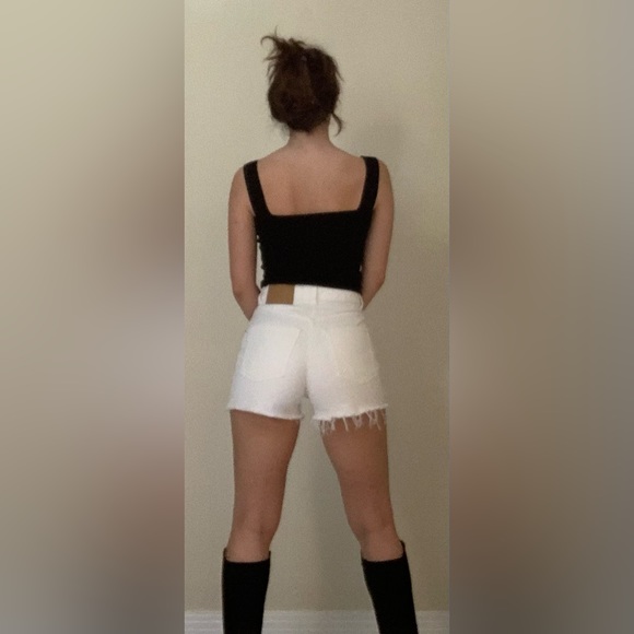Cheap Monday White Denim Shorts - Picture 3 of 5